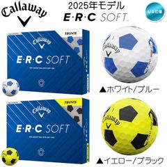 2025 キャロウェイ ERC SOFT トゥルービス 1ダース (12球入り) ゴルフボール ( ホワイト/ブルー イエロー/ブラック ) US仕様 Callaway E・R・C ソフト TRUVIS