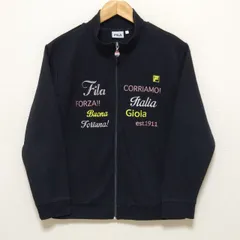 【FILA】フィラ トラックジャケット ジャージ ロゴジップ フルジップ スポーツ スポーツMIX SPORT ランニング トレーニング ウォーキング 散歩 筋トレ ジム ダンス カジュアル アメカジ ストリート ブラック レディース L / M4jk
