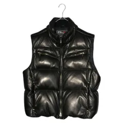 RLX RALPH LAUREN(アールエルエックスラルフローレン) 00'S All leather down vest オールレザー ダウン ベスト ラムスキン L ブラック