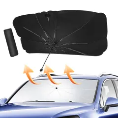 車用サンシェード フロントガラス 軽 フロントサンシェード 車用 チタン銀 折り畳み式 【最新版10本骨！6層高分子断熱材料】 145×85CM