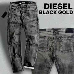 DIESEL BLACK GOLD ディーゼル TYPE-2815 PANTALONI SUPER SKINNY ダメージ加工 ストレッチ スキニーデニムパンツ ジーンズ 00S9VJ 定6.6万 グレー ブラック▲124▼20118k02