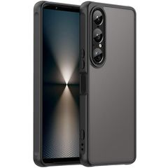 新品 ケース ケース ハイブリッド 指紋認証可能モデル クリアケース マット スマホケース 耐衝撃 カバー XQ-FS44 SOG15 シンプル SO-51F VII 1 (マットブラック（バックパネルカラー)) Xperia FINON
