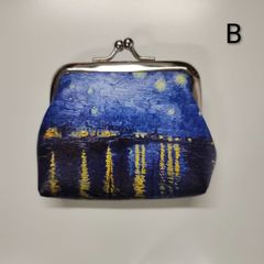 クリムト【接吻】がま口財布 絵画 本革 財布「クリムト/接吻・水蛇2」ヌメ革 L字ファスナー レザー