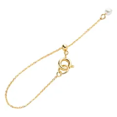 【B：ゴールド×フリーサイズ】[Cream dot. クリームドット公式] ネックレス レディース  2タイプ アジャスター アジャスターチェーン 長さ調整 スライドボール式 長さ出し 一粒ビジュー パール 大人 上品 エレガント シンプル のサムネイル