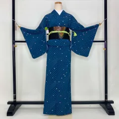 小紋　フルセット　縦縞　シンプル　着物　L1 9fc50bb0c99c7b023c9dcb4aede8a6