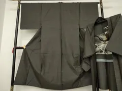 平和屋着物●男性　紬　アンサンブル　幾何学文様　正絹　逸品　AABC3555ck