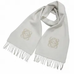 ロエベ LOEWE アマソナ マフラー ウールアンゴラ フリンジ ベージュ ユニセックス X