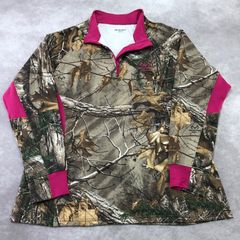 REALTREE リアルツリー ポイントカラー フィンガーホール 美シルエット オーバーサイズ ジップアップ ハーフジップ ジャージ リアルツリーカモ ジャケット アウター カモフラ柄 迷彩柄 総柄 ミリタリー 古着 USED Vintage ヴィンテージ