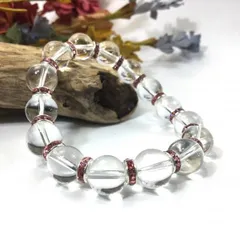 パワーストーン　ブレスレット　水晶　12mm 天然石ブレス （ピンク）メンズ・レディース　男性・女性　数珠ブレス　開運 浄化  [18]