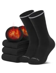 【新着商品】室内 アウトドア 冷え性対策 保温防寒 ルームソックス 通勤通学 裏パイル 暖かい 防臭吸汗・吸湿速乾 スポーツ 冬 厚手ソックス 登山用 メンズ 5足 靴下 黒 [Closemate]