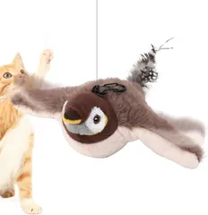 猫用玩具 鳥おもちゃ,激しく羽ばたく 室内 猫用 鳥 おもちゃ スズメ 猫じゃらし USB 充電式 子猫 ストレス解消 面白い 夢中 楽しい 猫 ねこ ネコ 用 ペット 可愛い 癒し いやし プレゼント 子供 ネコの健康 運動 耐久性 構造 安全 簡単 充電のサムネイル