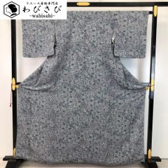 夏帯 名古屋帯 手描き 鷺 花柄模様 金銀彩 白青色 O-5098 着物
