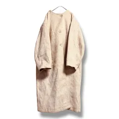 hinari ノーカラーシャギーロングコート　新品未使用品タグ付き hinari コート アウター ノーカラーシャギーロングコート