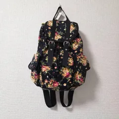 【未使用タグ付】Y2K 00s Archive 花柄 リュック 黒 ブラック レディース ダークコア ダークグランジ coquette コケット コケットコア 平成ギャル ロリータ 量産型 ロマンティック