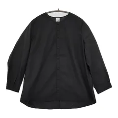 NO CONTROL AIR ノーカラー 長袖 コットン 製品洗い ブラウス シャツ ブラック レディース ノーコントロールエアー【中古】5-0821M∞