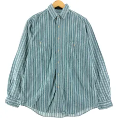 古着 80~90年代 エディーバウアー Eddie Bauer 黒タグ ストライプ柄 長袖 フランネルシャツ メンズM相当 ヴィンテージ/eaa531156