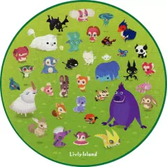 【中古】抱き枕カバー・シーツ・ブランケット 集合 ラウンドブランケット 「WEBくじ リヴリーアイランド 3rd」 A賞