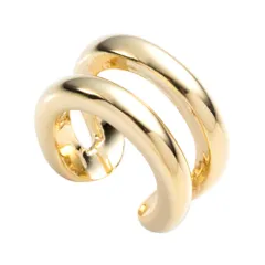 【ゴールド × フリーサイズ】[Cream dot. クリームドット公式] イヤーカフ レディースイヤーカフ イヤカフ 片耳用 ダブルライン ミニマム 軟骨 シンプル メタル 可愛い