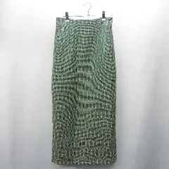 ◇ Θ SENSE OF PLACE 総柄 ロング丈 タイト スカート サイズFree グリーン ベージュ レディース E  【1409240051978】