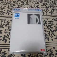 3XL ユニクロ エアリズム UVカット ハイネックT 長袖 UPF40 UV ハイネック インナー ホワイト 大きいサイズ UNIQLO