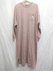 ◇ KANGOL カンゴール × FREAK'S STORE フリークスストア 長袖 膝下丈 ワンピース サイズF ピンクベージュ系 レディース P  【1407260034216】