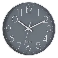 【超人気】電波時計 おしゃれ 壁掛け 時計 北欧 掛け時計 連続秒針 静音 壁掛け時計見やすい 30cm HZDHCLH アナログ 夜間秒針停止 (電波・灰白)