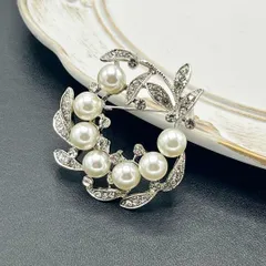 BC086-a ブローチ コサージュ パールデザイン おしゃれ フォーマル