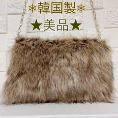 新品⭐︎韓国製ファーバッグ スクエアミニチェーン/ショルダーバッグハンドバック