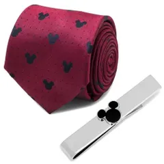 Disney ミッキー レッド ピン ドット ネクタイ ネクタイピン セット