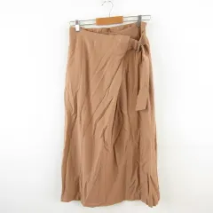 レプシィム ローリーズファーム LEPSIM LOWRYS FARM スカート タック ロング 茶 L *A244