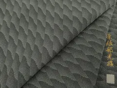 510mk6●服部光廣 江戸小紋 角通し 墨色×白 伝統工芸伊勢型写●しつけ付 510mk6○服部光廣 江戸小紋 角通し 墨色×白 伝統工芸伊勢型写