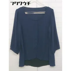 ◇ LAUTREAMONT ロートレアモン シフォン 七分袖 ブラウス カットソー サイズ38 ネイビー ブラック レディース 【中古】 【1106010005659】