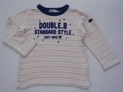 ダブルB double-b ミキハウス miki house アウトレット 子供服 男の子 100cm 長袖 カットソー Tシャツ ロンT 白 クロクマ ブラックベアー 秋 冬 ★3 トップス 冬服 ボーイズ キッズ 【中古】 ユーズド リサイクル