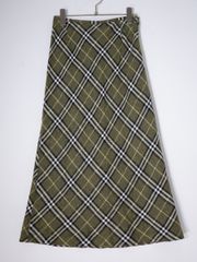 BURBERRY LONDONバーバリー ロンドン 定番チェック リネンシルクブレンド サマーツイードロングスカート【38】【LSKA78624】