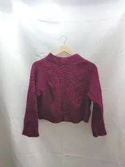 ◇ Mystrada　マイストラーダ シンプル　クルーネック　七分丈 ニット サイズ38 パープル レディース E  【1303090013431】