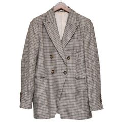 BRUNELLO CUCINELLI　ブルネロクチネリ　シルクリネンダブルブレストテーラードジャケット　8054000210213