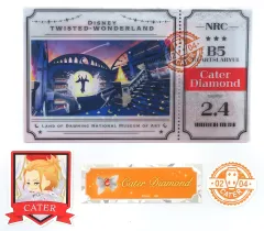 【中古】グッズセット ケイト・ダイヤモンド チケット風マルチホルダー＆ステッカー3枚セット 「ディズニー ツイステッドワンダーランド」 ケイトの誕生日記念グッズ