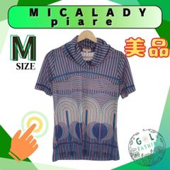 MICALADY piare ミカレディ ピアレ トップス カットソー 半袖 レトロ カジュアル レディース 総柄 M.9