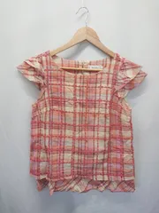 ◇ ⊂ φ anatelier アナトリエ チェック柄 ノースリーブ カットソー サイズ38 レッド系 レディース E  【1503040003523】のサムネイル