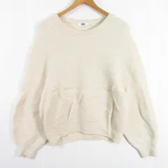 ユニクロ UNIQLO ユー U ルメール ニット セーター 長袖 毛 L アイボリー kz9403