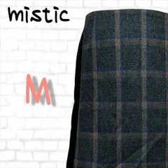 【匿名配送】mistic　ミスティック　タイトスカート　ミニスカート　スカート　ウール混合　Ｍ　秋　冬　古着　レディースのサムネイル