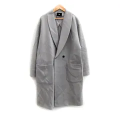 ハレ HARE チェスターコート ロング丈 ダブルボタン 無地 S グレー /SY8のサムネイル