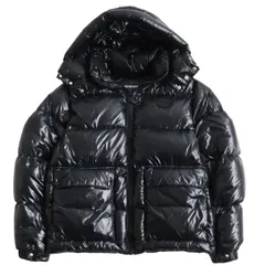 極美品●DUVETICA デュベティカ ACRUX/アクルクス ロゴパッチ付き フーデッドダウンジャケット ブラック 50 メンズ 秋冬おすすめ◎のサムネイル