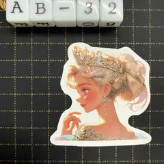 防水ステッカー　プリンセス　お姫様　イラスト　かわいい　装飾　シール　AB-32