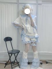 日系 JK アイドルケープ チェックスカート シャツ 3 点セット yzk 