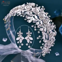 ヘッド2点セット☆シルバーイヤリング(ピアス)ヘアアクセサリーウェディング花