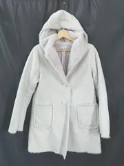 ■ ⊇ オリーブ デ オリーブ スウェード調 ムートン調 長袖 コート サイズF ピンクベージュ系 レディース E  【1507230005915】