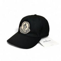 新品 MONCLER ピクセル ロゴ キャップ 帽子 ブラック べースボールキャップ