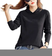 Haberry(ハベリィ) ポロシャツ 襟付き T カットソー トップス 長袖( ブラック,  M)