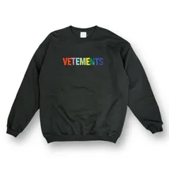 美品 VETEMENTS マルチカラー ラインストーンロゴ クルーネック スウェット トレーナー ヴェトモン UE52TR520B  ブラック L  74683A3のサムネイル